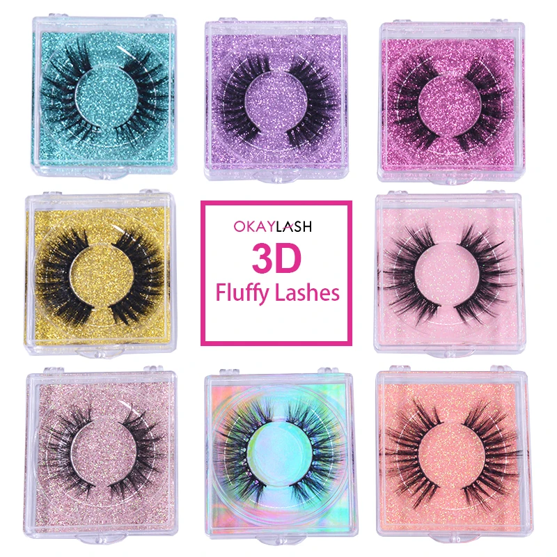 OKAYLASH 1 пара/Чехол накладные 3D 8D искусственные норковые натуральные ресницы 2020