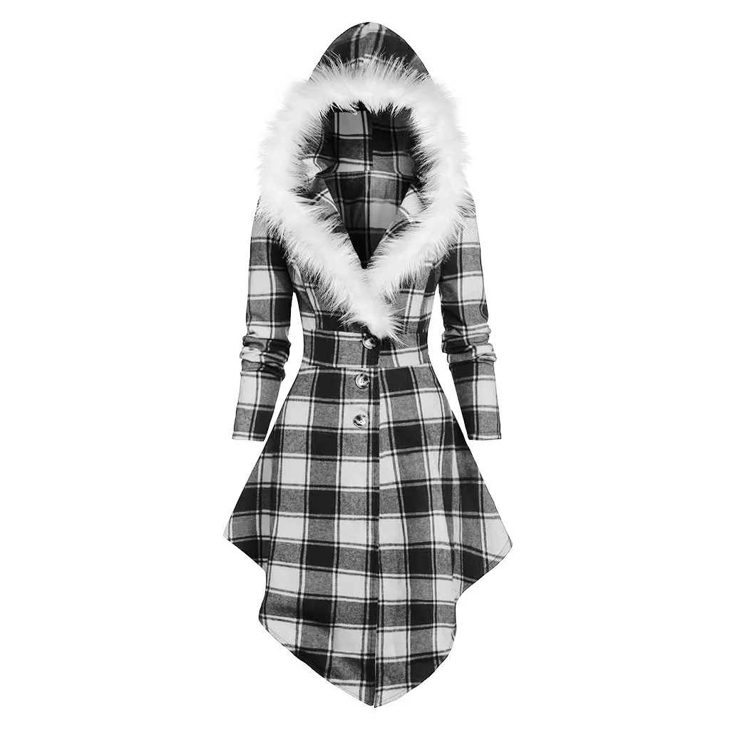 Новинка 2019 модное женское платье с длинным рукавом принтом в клетку плюшевое