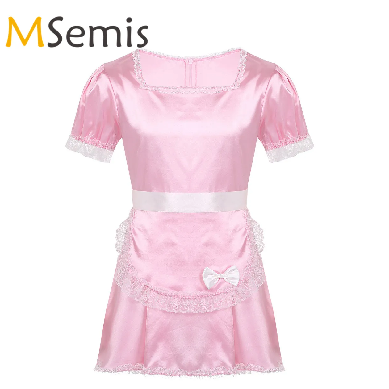 Гей купальники мужские Сисси Трансвестит горничной платье Костюм Короткие