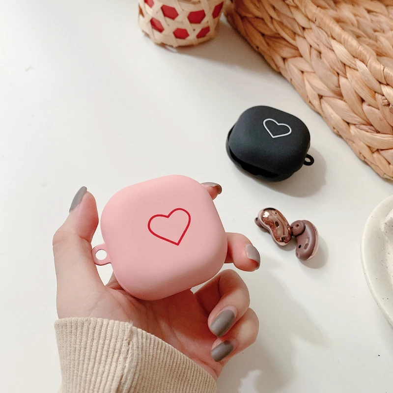

Cute Heart Patterned Earphone Cover For Samsung Galaxy Buds Live Case For Samsung Galaxy Headphone Matte PC Cover Case Shell