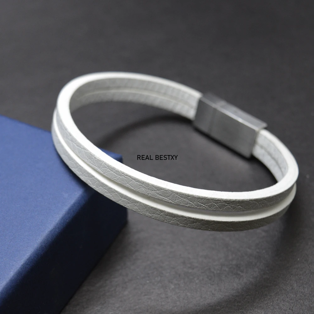 Классический Кожаный браслет для мужчин 5 шт./лот с логотипом на заказ по оптовой