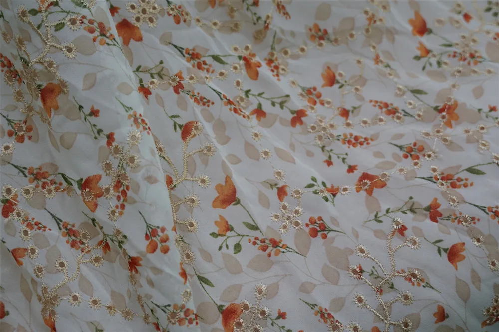 Новинка 2020 шифоновая ткань весна-лето с принтом Высококачественная оранжевая