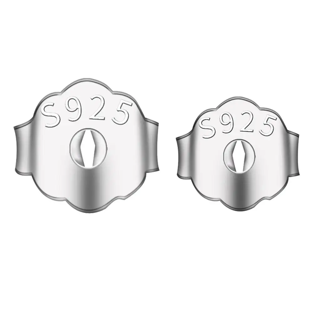 Аксессуары для сережек гвоздиков серебристые Заглушки 4/6 мм застежки бабочек