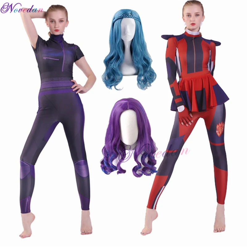 Женский костюм для косплея наследники 3 мал Эви комбинезон из спандекса взрослых