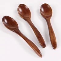 lwmall wooden spoon soup spoon honey coffee spoon mixing spoon 14cm