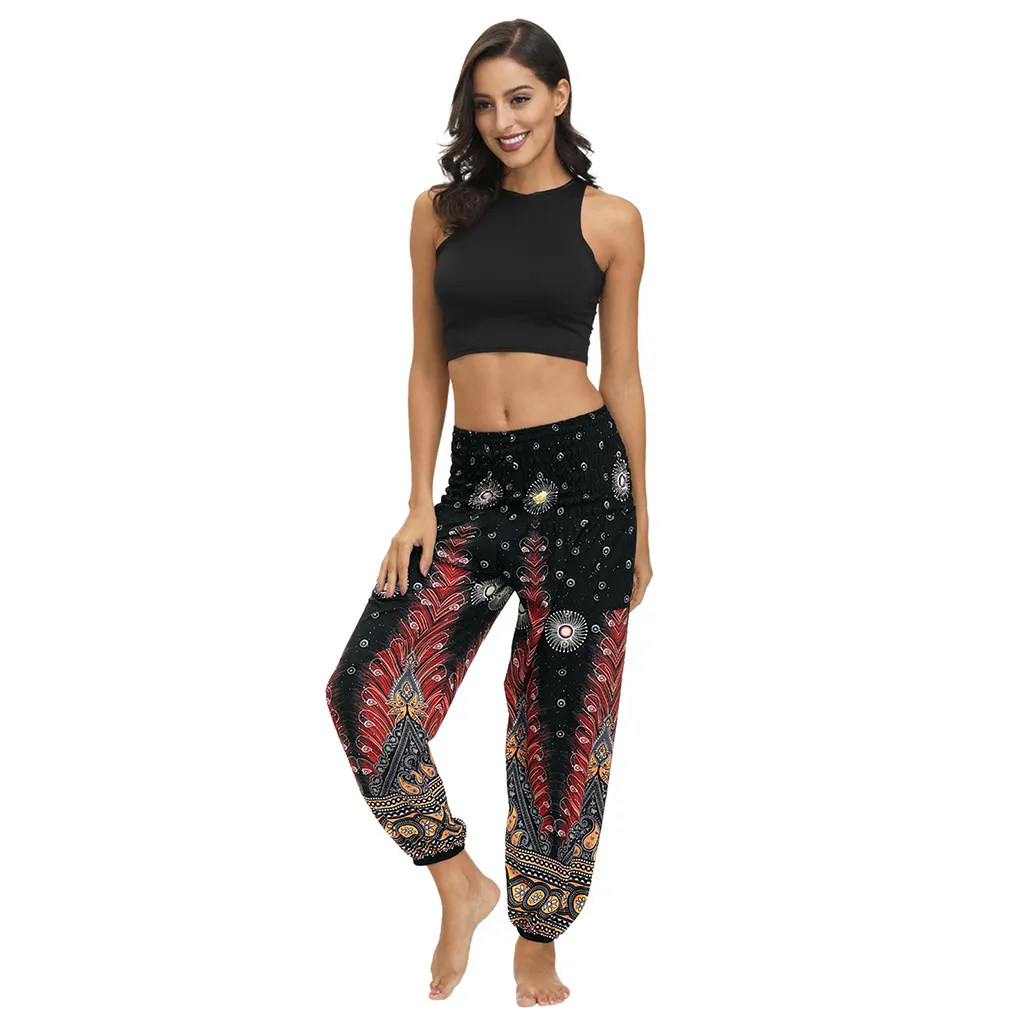 Штаны для йоги мужчин и женщин повседневные богемные свободные штаны