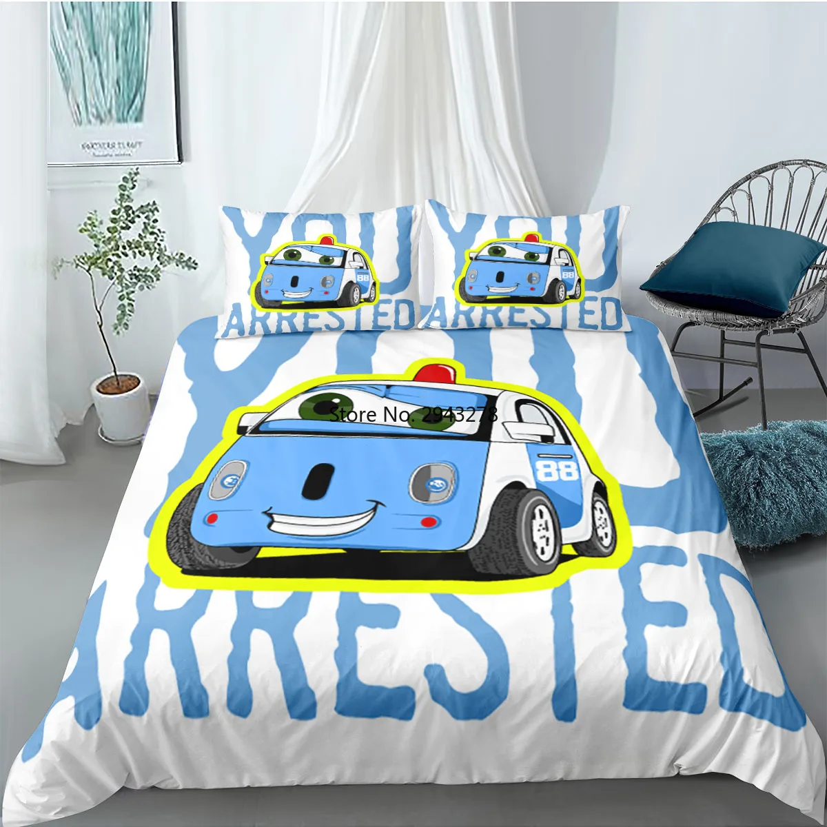 

2/3pcs Simple Colorful Cartoons Race Car Pattern Bedding Set High Quality Child Duvet Cover Comforter Soft Twin Single King Size