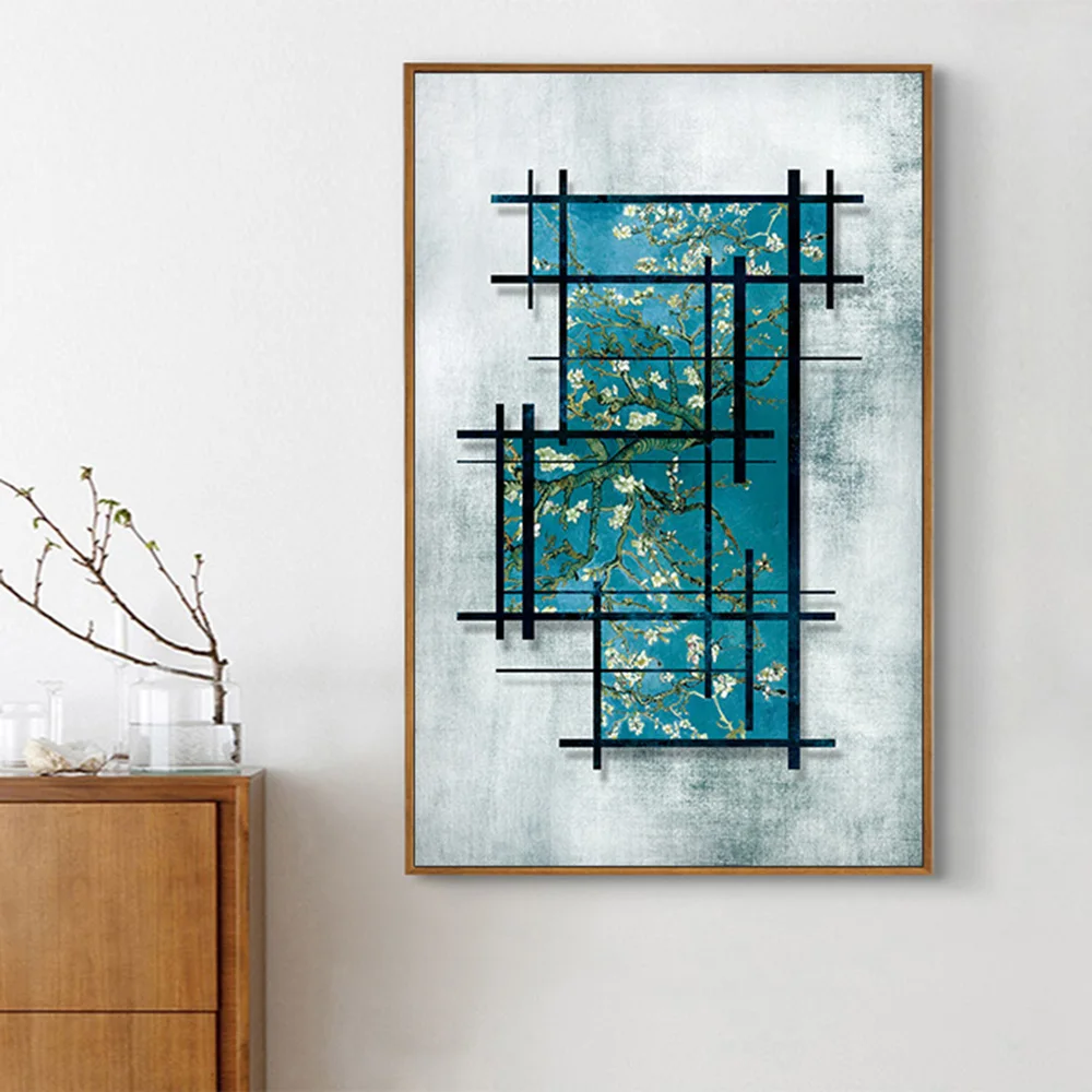 Современный постер цветущей сливы декоративный настенный принт Настенная