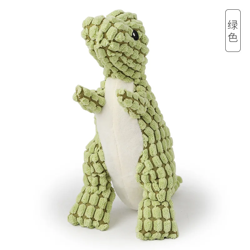 Собака Жевательная пищащая игрушка динозавр флисовая интерактивная мастикат