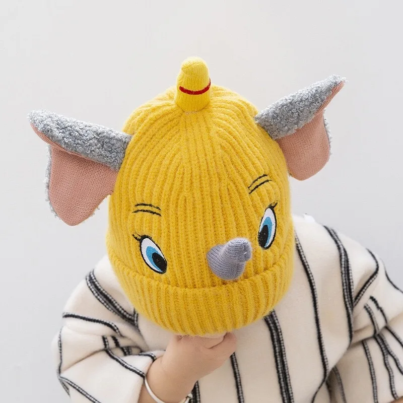 Вязаная Шапка С Рисунком Слона для детей от 19 лет утолщенная теплая шапка 3 до 24 |