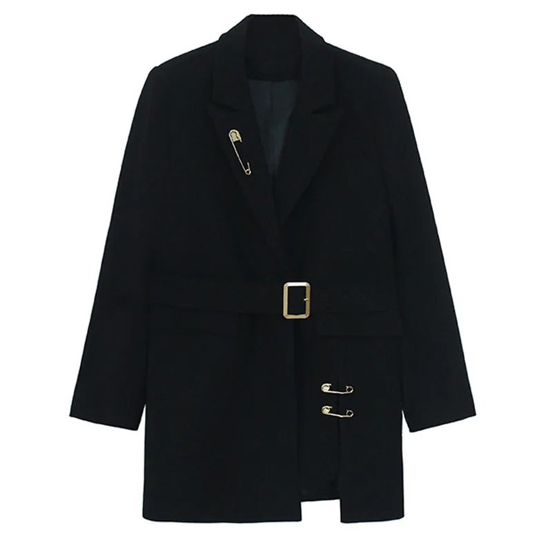 Весенне осенние однотонные куртки с пин дизайном модные женские облегающие