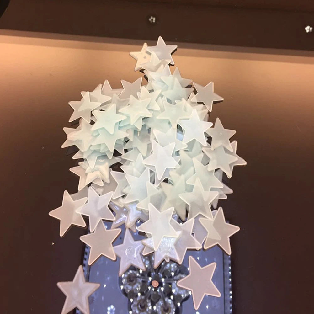 100 шт. светящиеся настенные наклейки с изображением звезды луны детские комнаты