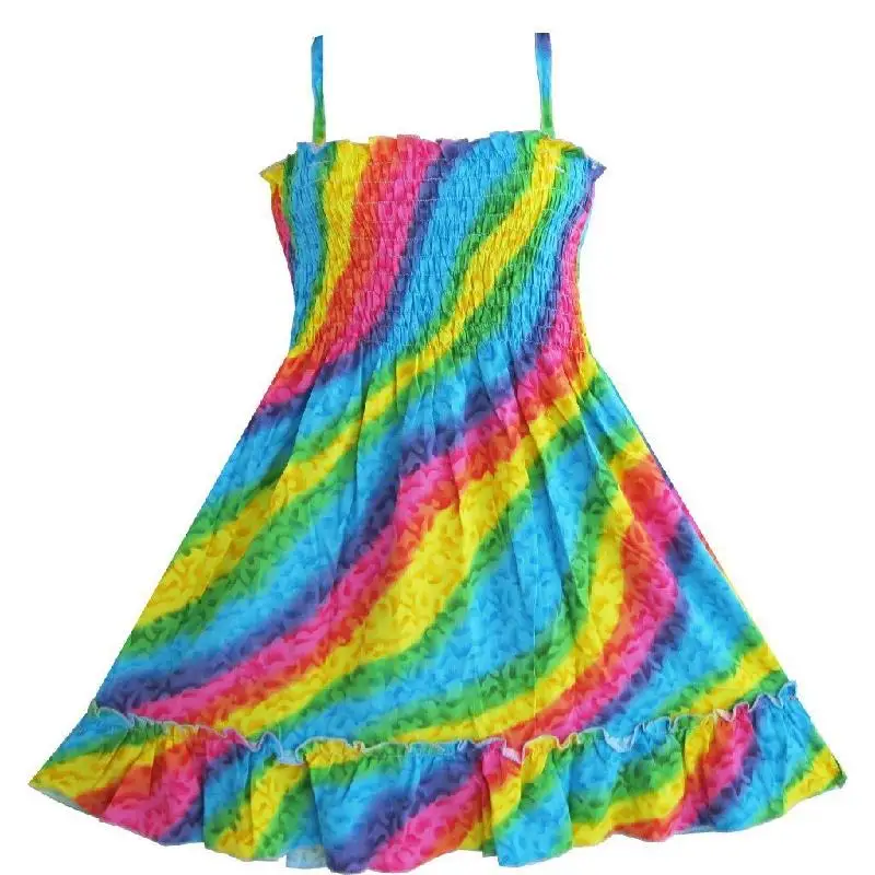 Sunny Fashion платья для девочек платье Цветок Девушка Платье красный Листья Копченый