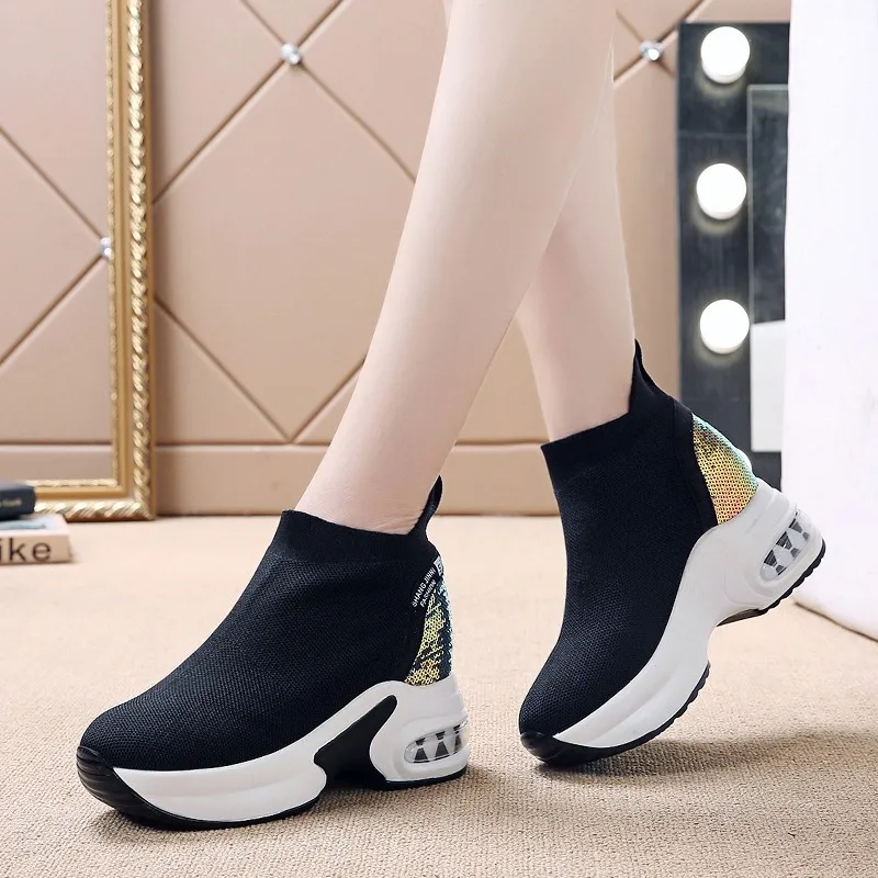 Женские осенние ботильоны Новинка 2019 года Повседневная дышащая обувь на каблуке