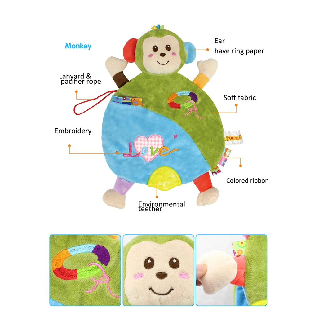 Детские игрушки TOLOLO для новорожденных успокаивающие зубы животные тканевые рук