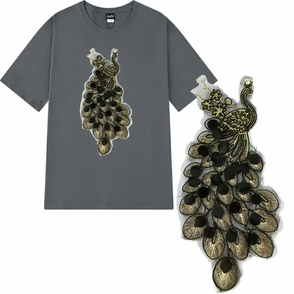 

large embroidery big peacock patches for clothing DO-3041