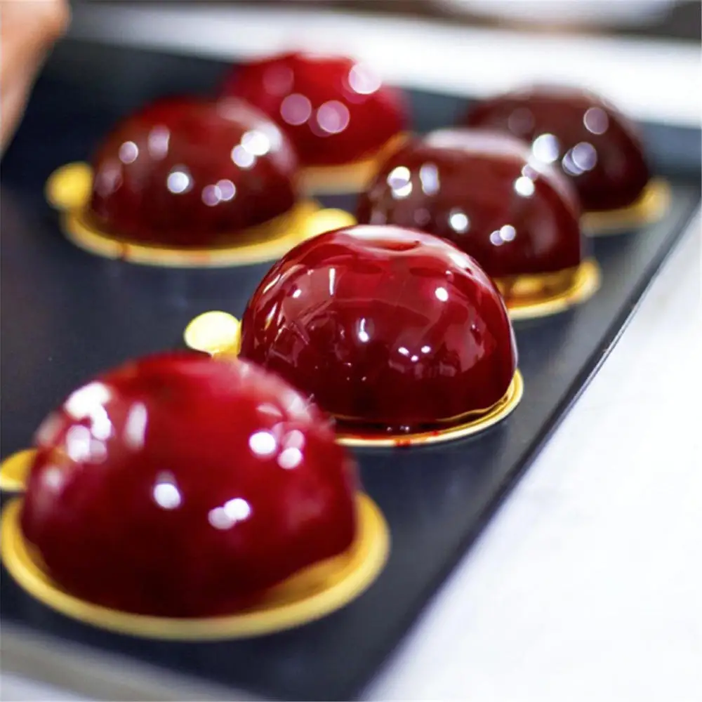 

2pcs 6 Holes Half Ball Sphere Chocolate Silicone Mold Muffin Biscuit Baking Mold For Chocolate Pudding Decoration Party Wedding