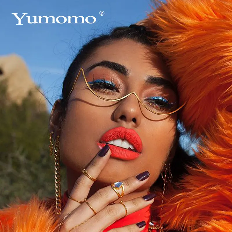 Модные солнцезащитные оправы в стиле стимпанк Женские винтажные изогнутые для