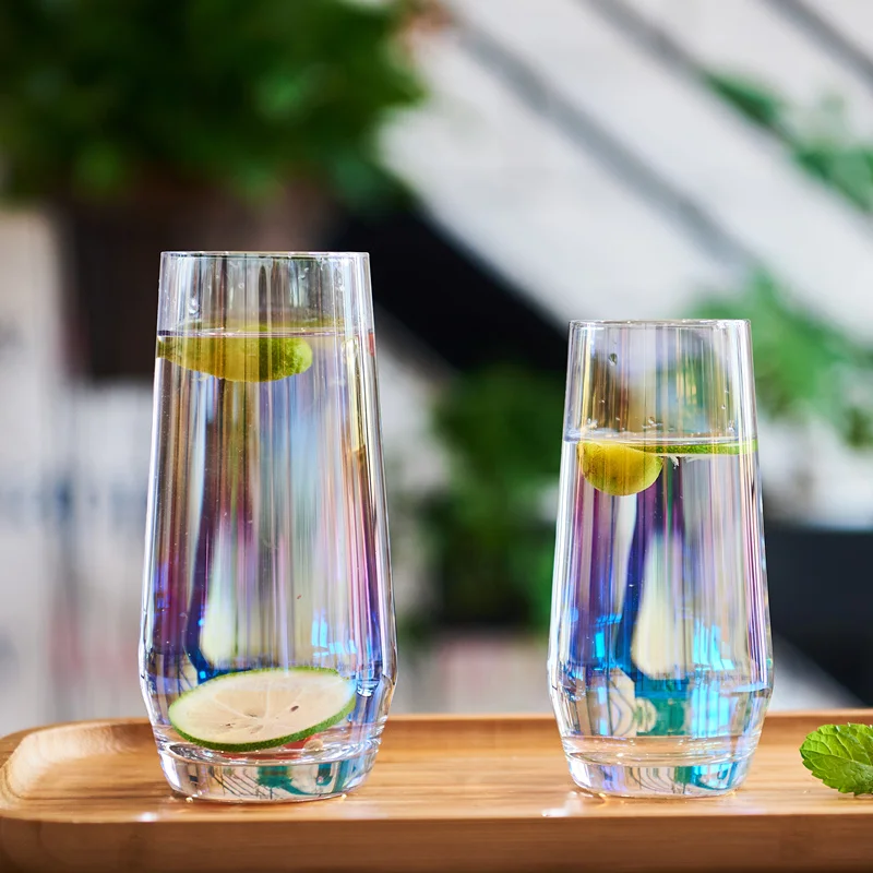 Rainbow Nordic Glass Cup Transparent Simple Water Modern Creative Copas De Cristal Office Juice Milk Drinkware 570ML MM60BLB | Дом и сад
