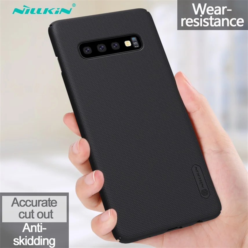 Black Чехол Nillkin для samsung Galaxy S10 S10e S10 Plus, суперматовый защитный жесткий чехол из поликарбоната для samsung S10 Plus, Подарочный держатель для телефона - Цвет: Black