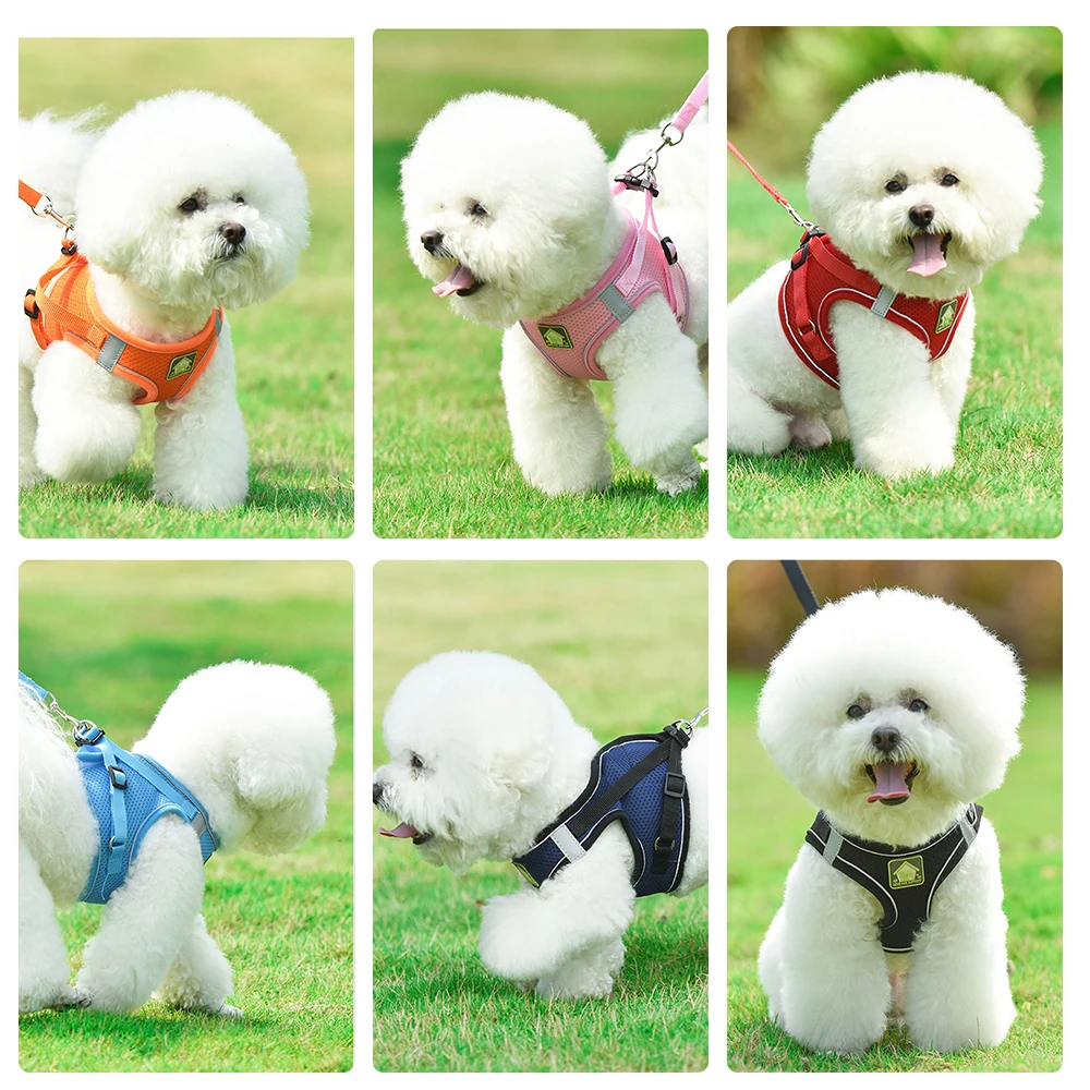 Reflective Cat And Leash Set Nylon Mesh Kitten Puppy Dogs Vest Leads Pet Clothes For Small Yorkies Pug #15 | Дом и сад