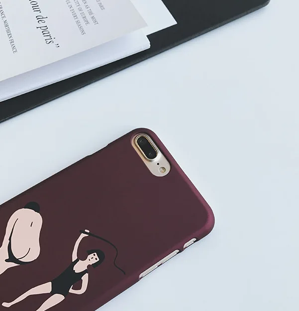 Винно-красный чехол для телефона iphone 7 Puls милый мультяшный сексуальный девочки