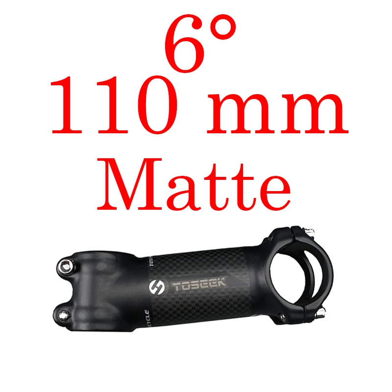 angle 6 Matte 110mm TOSEEK Горный/Шоссейный велосипед Алюминий углерода стволовых коробку подлинной угол 6/17 матовый черный 31,8*60/70/80/90/100/110120 мм 145 г рулевая колонка велосипеда - Цвет: angle 6 Matte 110mm