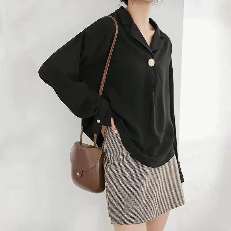 

Shirts Womens New Korean Style Solid OL Style Ladies Loose Leisure Daily Female All-match Trendy Fashionable Blouses ChicTunic