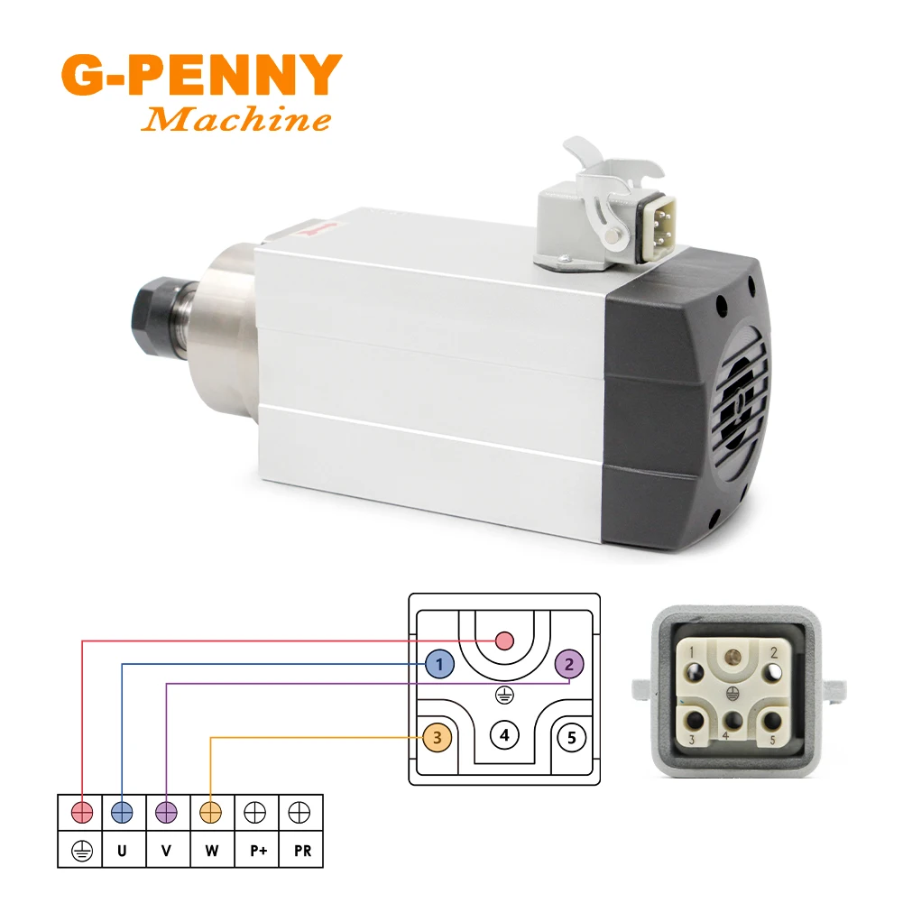 G-PENNY 1 5 кВт ER20 двигатель шпинделя с воздушным охлаждением квадратный шпиндель без