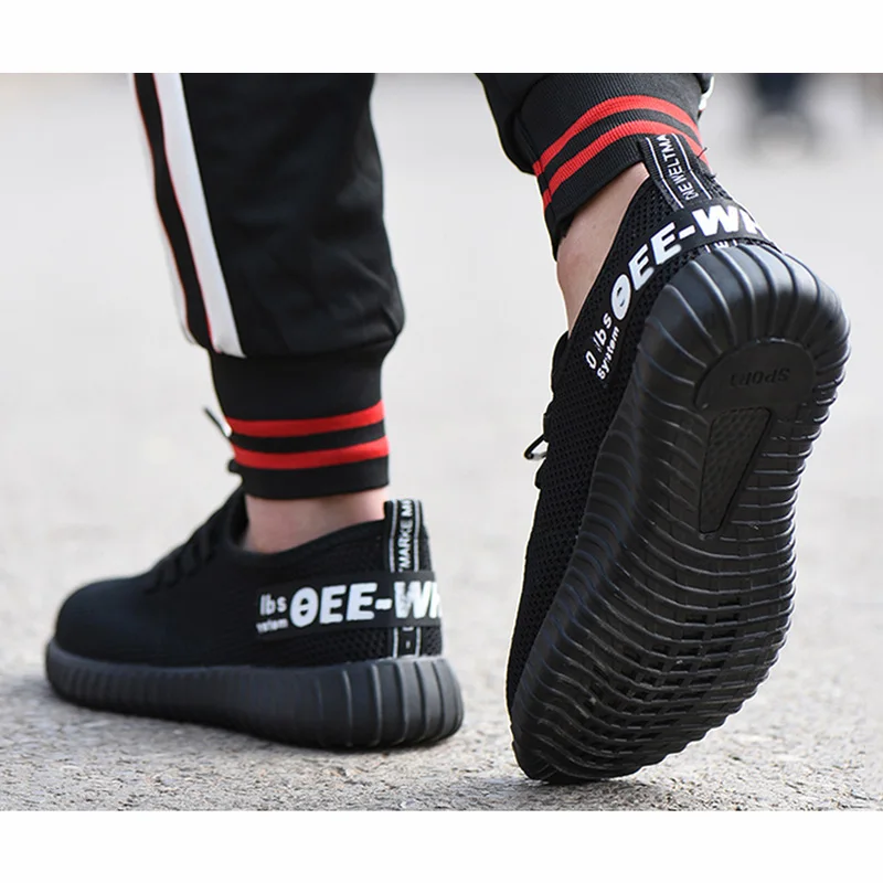 Ботинки мужские рабочие без шнуровки дышащие боты защита от проколов защитная