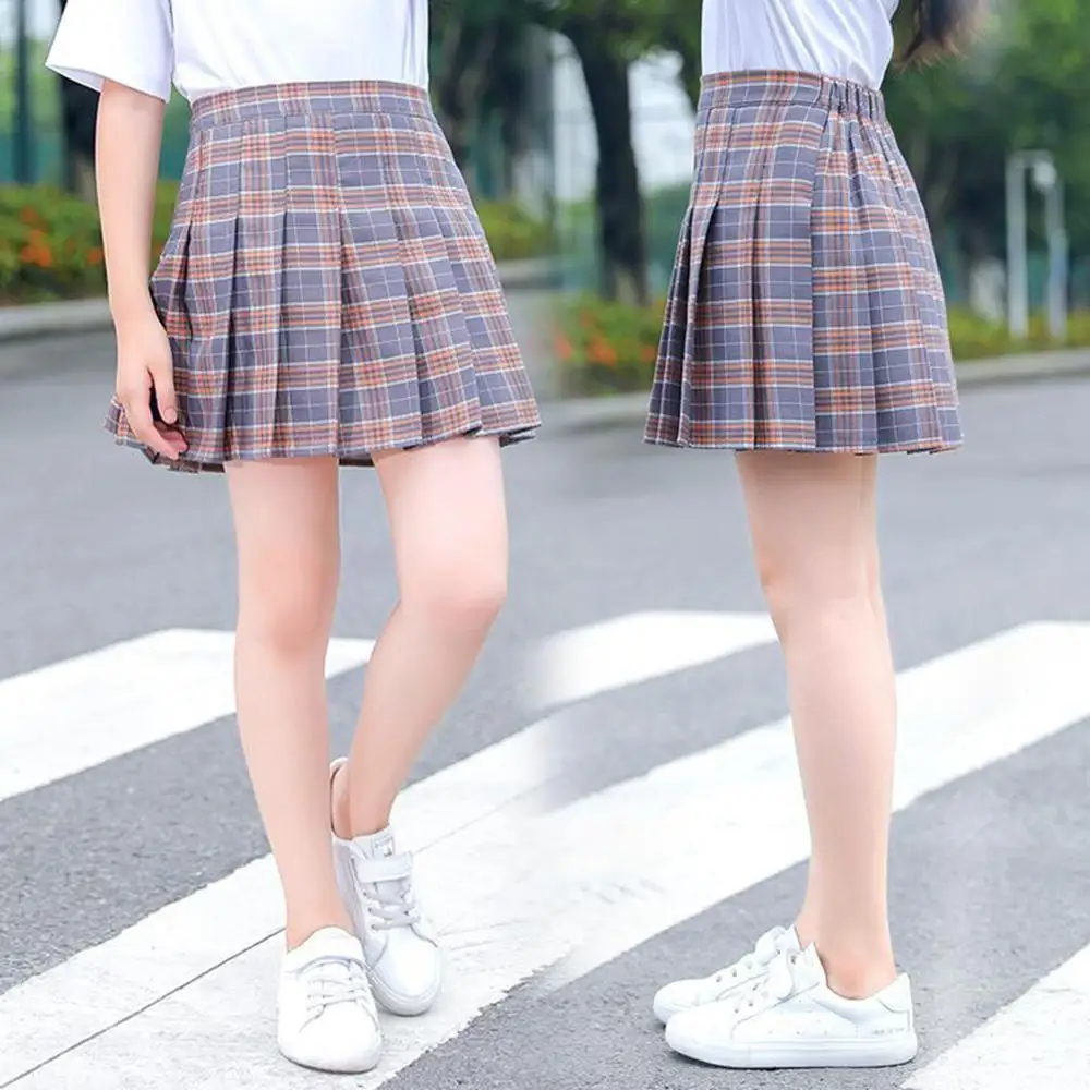 4 16Years в клеточку для девочек Юбки маленьких детский анти светильник студенческом