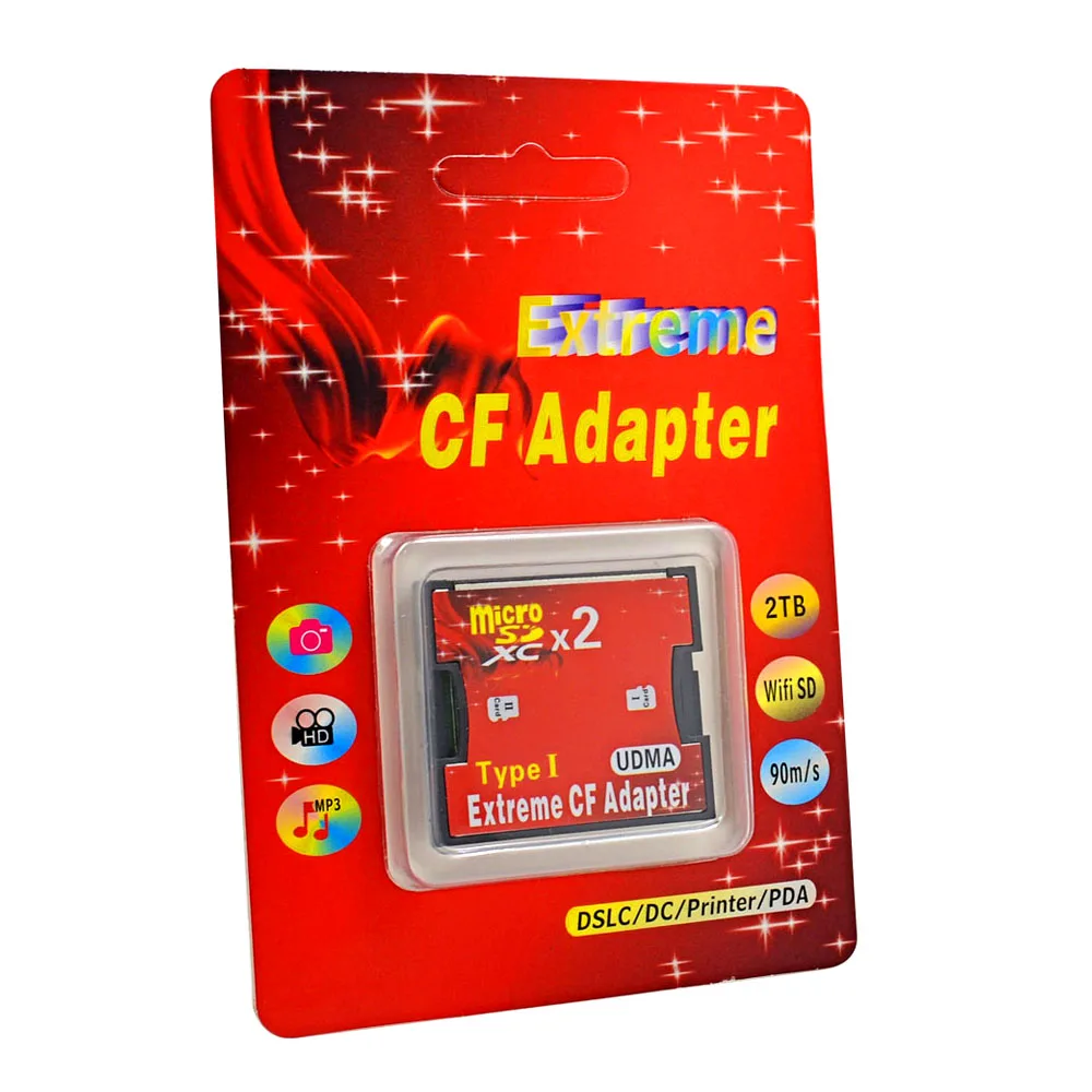 Адаптер для карт памяти Micro SD/TF/CF адаптер с двумя слотами SD/SDHC/MicroSDXC на компактный