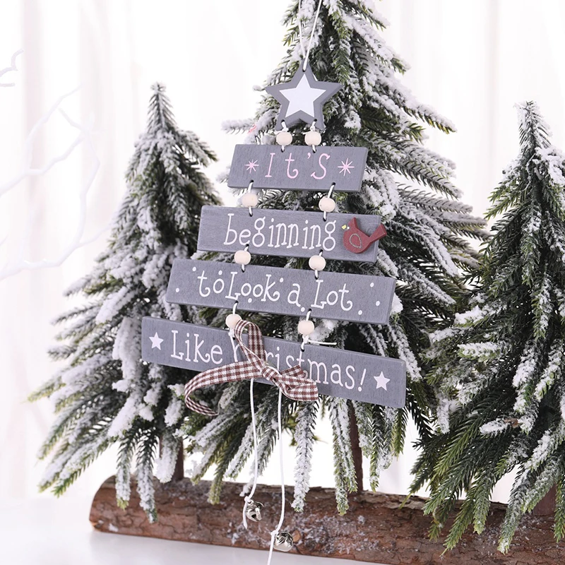 Красивые цветные деревянные буквы Рождественский кулон магазин окна дома