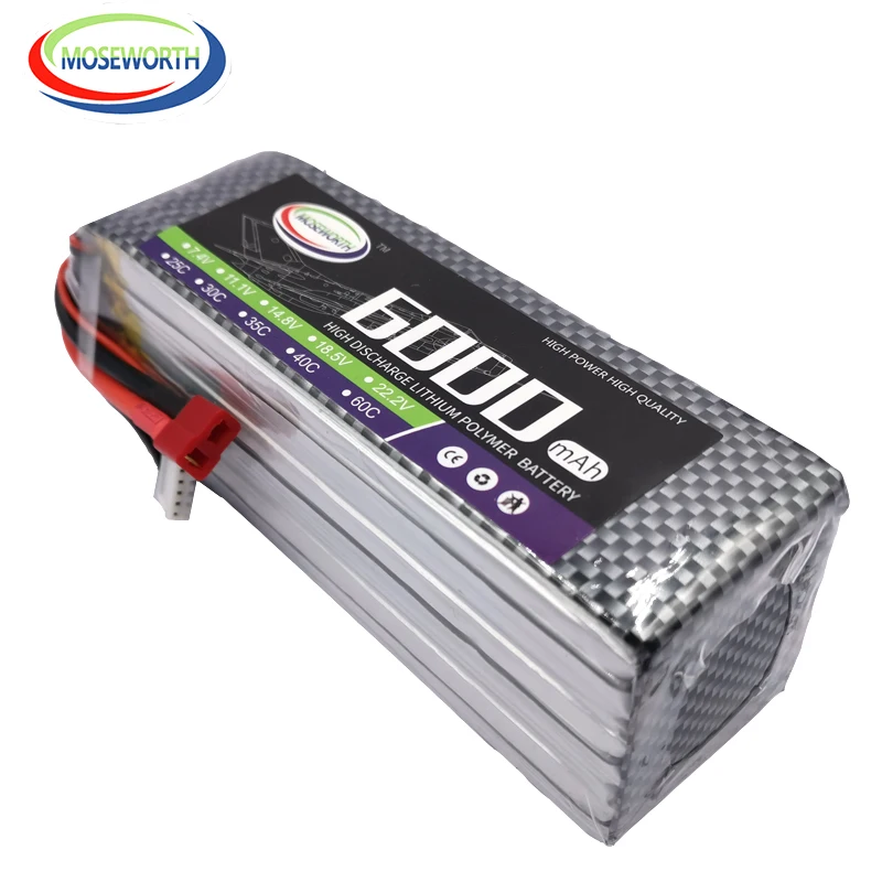 Аккумулятор LiPo 6S 22 2 в 6000 мАч 25C для радиоуправляемого вертолета дрона автомобиля