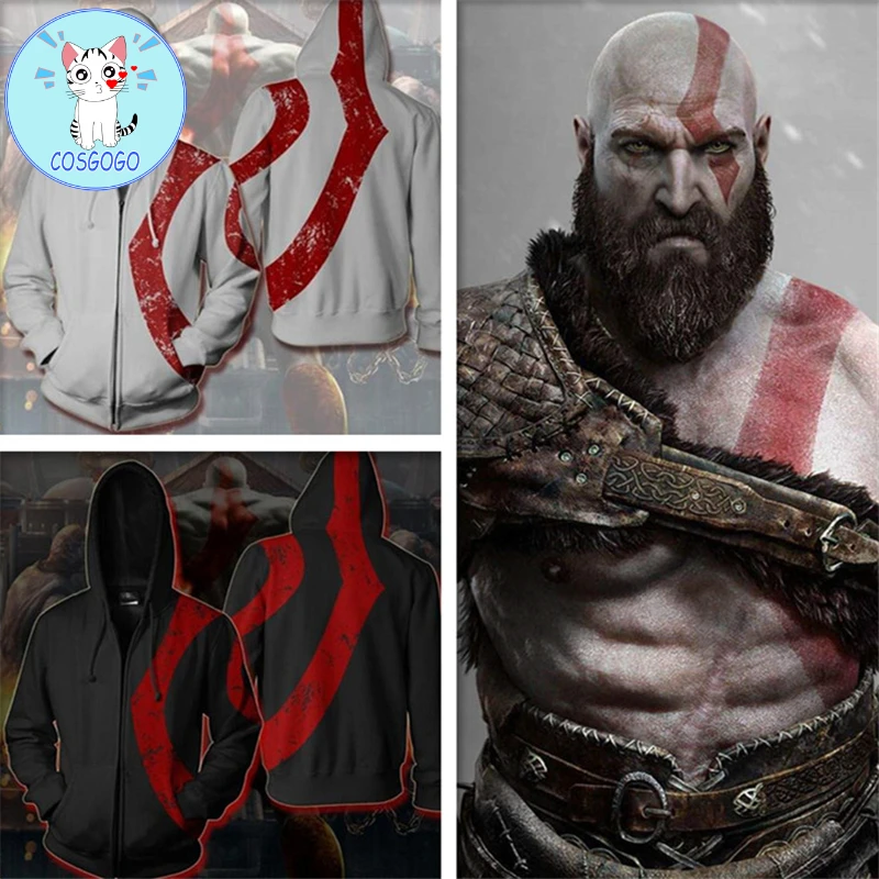 Костюм для косплея по мотивам игры Бог войны худи на молнии Kratos мужской и