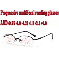 progressive multifocal anti blue light reading glasses metal frame men women high quality 1 0 1 5 1 75 2 0 2 5 3 3 5 4