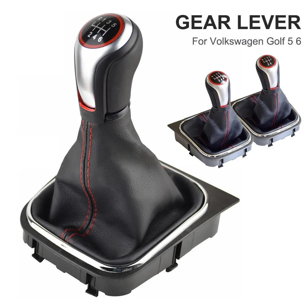 

ATVW-020-5/AWTV-020-6 Car Gear Shift Knob Boot Gear Shifter Gaiter Kit with Dust Boot for Volkswagen Golf Model 5-gear/6-gear