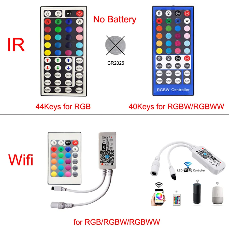5 м 10 м 15 м WiFi Светодиодная лента RGB Водонепроницаемая SMD 5050 RGBW/RGBWW Светодиодная лента DC 12 В+ пульт дистанционного управления+ светодиодный адаптер питания