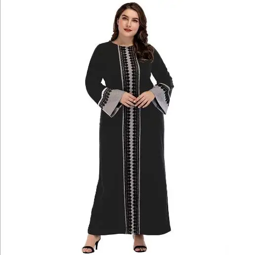 Women Dress 2019 Sukienki Oversized Muslim Clothing Abaya Islamic Contrast Color Patchwork Long Maxi Dresses FD52 | Женская одежда
