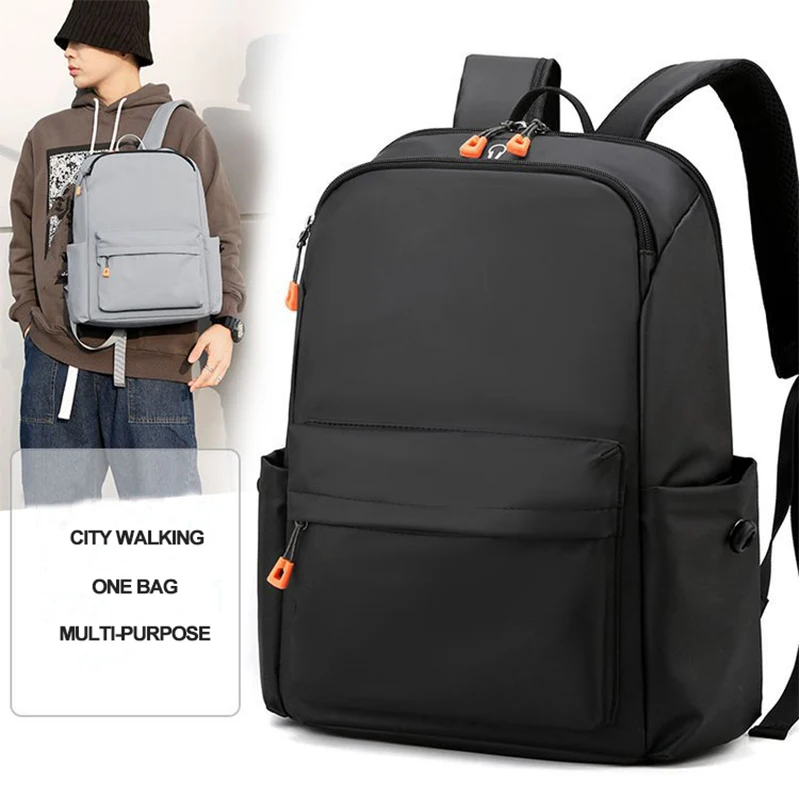 

Scione Backpack Male Casual Student Laptop Earphone Port Multi-layer Bag Waterproof Functional Anti-theft Travel Backpacks K173