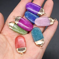 natural stone pendant rectangle shape semi precious exquisite charm for jewelry making diy necklace earrings accessories