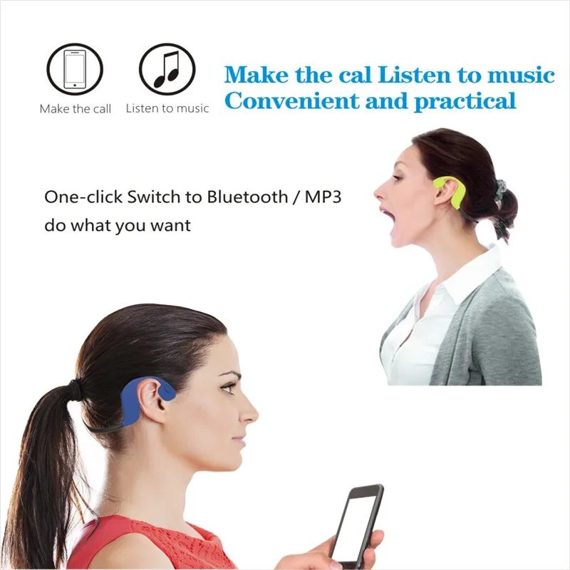 

TWS Bluetooth 5.0 Earphones Wireless Sports Bone Conduction Swimming Headphones IPX8 Waterproof with Memory for Huawei Xiaomi