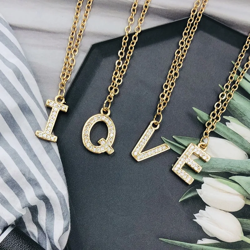 Креативное ожерелье с 26 английскими буквами можно свободно комбинировать именем