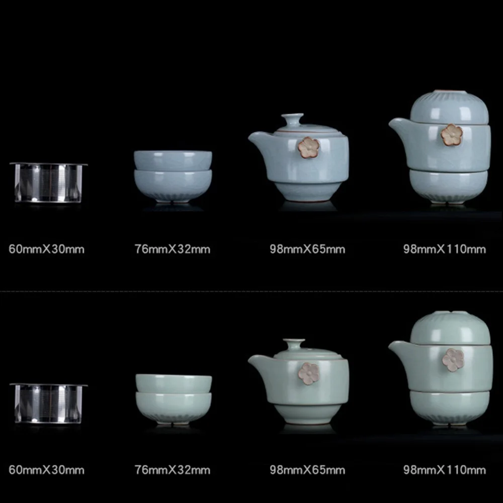 

Portable Travel Tea Set Outdoor Chinese KungFu Tea Cup Gaiwan Teapot Teacups Drinkware