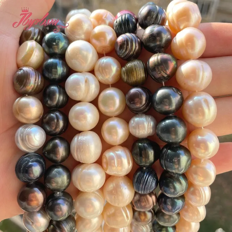11-14mm Nearround Natural Freshwater Pearl Loose Beads for DIY Women Necklace Bracelet Earrings Rings Jewelry Making Strand 15