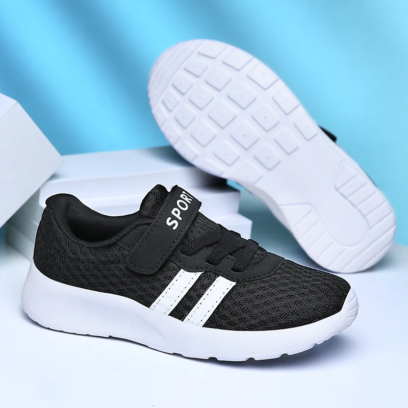 

Kids Fashion Sneakers For Boys Girls Mesh Tennis Black Shoes Breathable Sports Running Shoes Lightweight Children Casual Walking