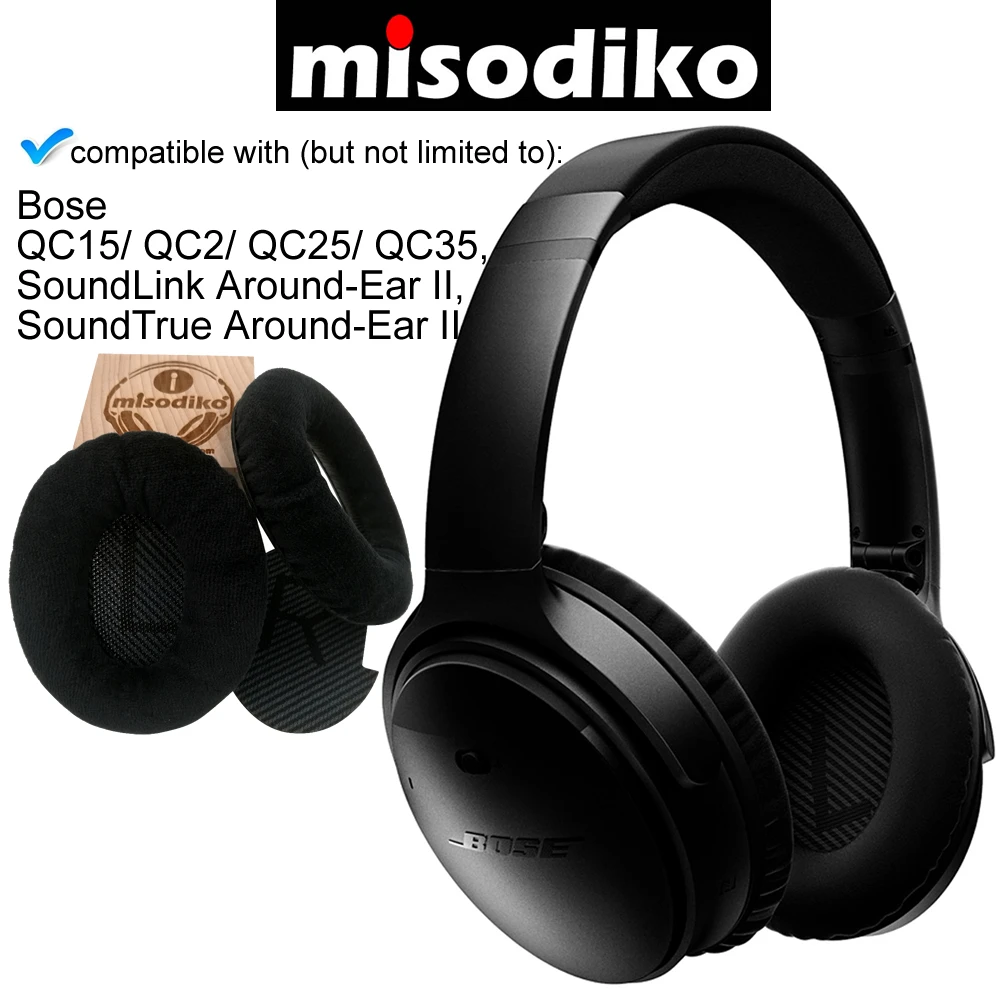 

misodiko Replacement Earpads Ear Pad Cushions for Bose QuietComfort QC35 QC25 QC2 QC15, SoundTrue, AE2 AE2i AE2w Headphone Pads