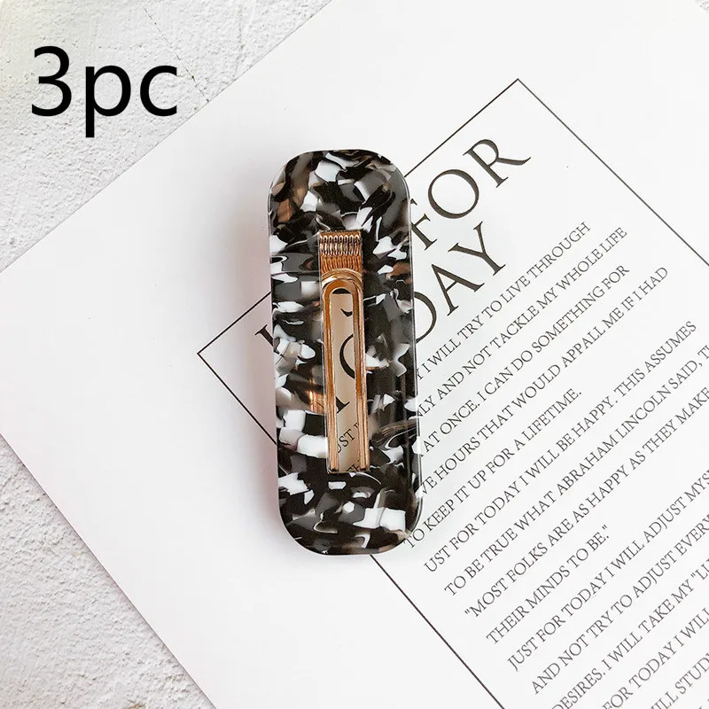 Женская заколка для волос в японском стиле, с геометрическим рисунком, для девушек - Цвет: Black-3pcs