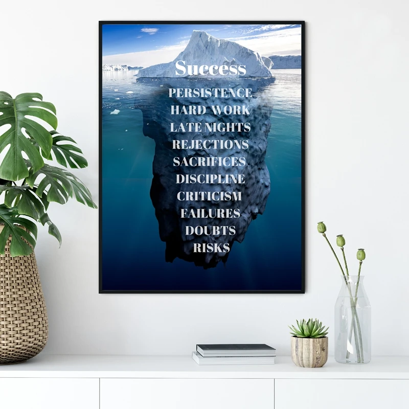Айсберг успеха Холст плакат печать пейзаж мотивационный настенный