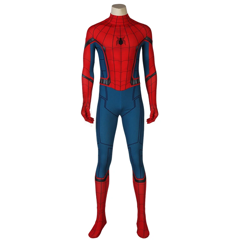 Jumpsuit Only Костюм Человека-паука для выпускного вечера; костюм Питера Бенджамина Паркера; комбинезон Zentai; боди для взрослых и мужчин; наряд для вечеринки на Хэллоуин - Цвет: Jumpsuit Only
